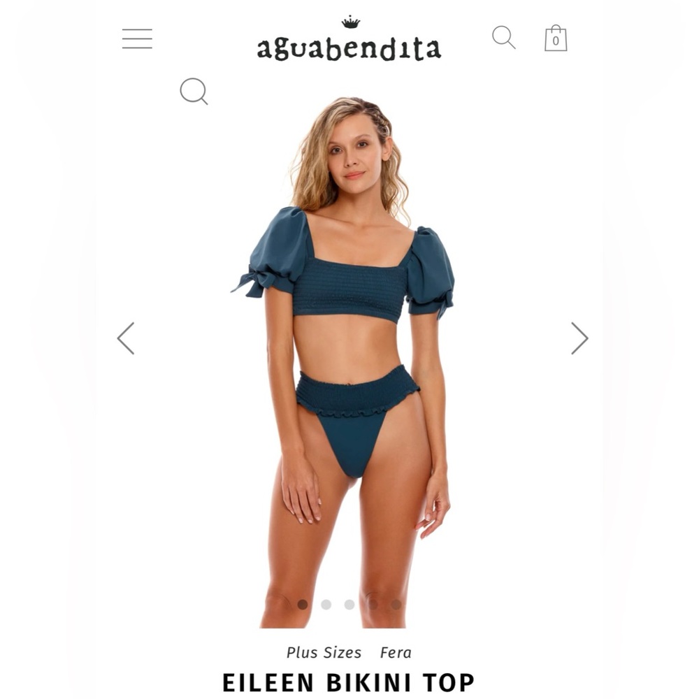 Agua Bendita Eileen Bikini Top in Green/Blue Size 2XL (Brand New, Never Worn)